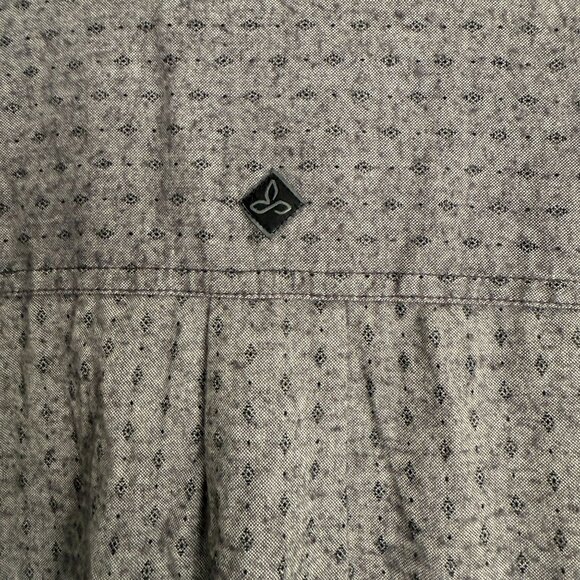 Mens Prana Grey Button-Up Long-Sleeve Shirt X-Large Cotton Blend Made In India - Picture 12 of 16